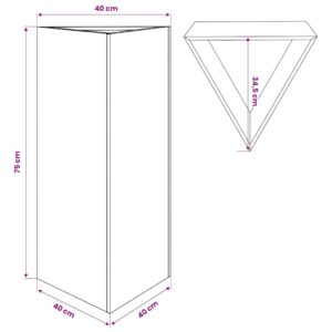 Sodo lovelis, 40x34,5x75cm, Corten plienas