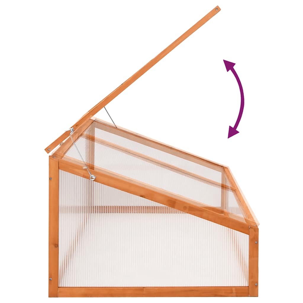 Šiltnamis, oranžinės spalvos, 110x56x39cm, eglės mediena Šiltnamis, oranžinės spalvos, 110x56x39cm, eglės mediena - Image 4