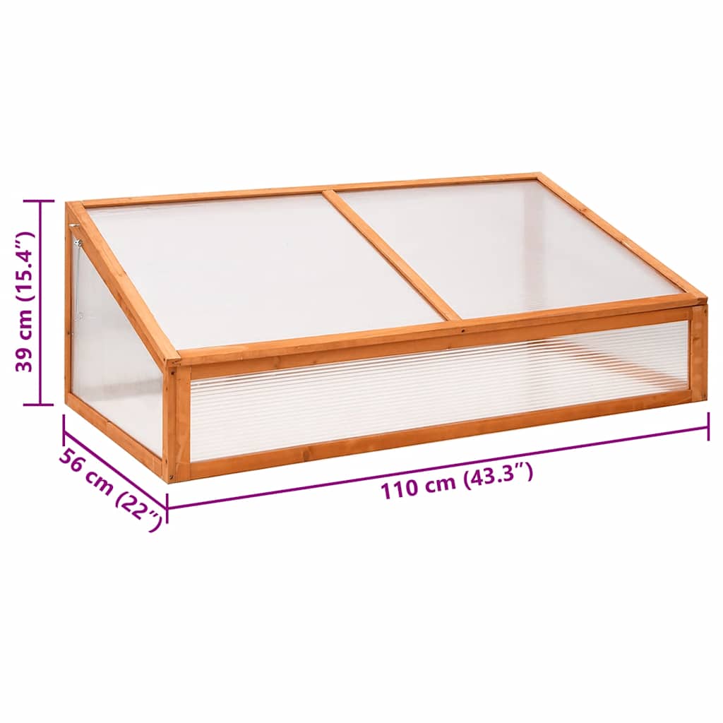 Šiltnamis, oranžinės spalvos, 110x56x39cm, eglės mediena Šiltnamis, oranžinės spalvos, 110x56x39cm, eglės mediena