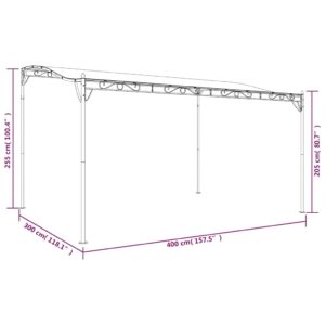 Stoginė, kreminės spalvos, 4x3m, audinys ir plienas, 180g/m²