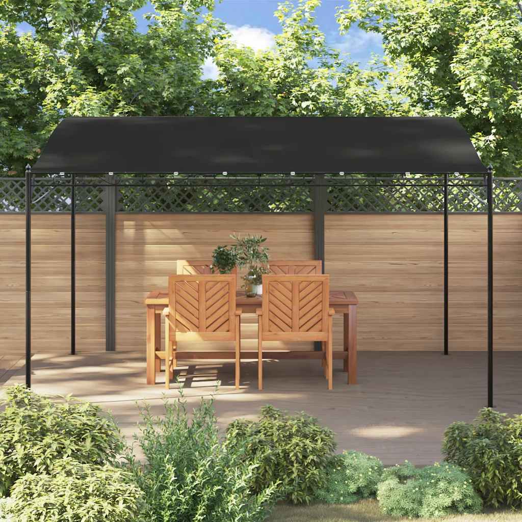 Stoginė, antracito spalvos, 4x3m, audinys ir plienas, 180g/m² Stoginė, antracito spalvos, 4x3m, audinys ir plienas, 180g/m² - Image 3