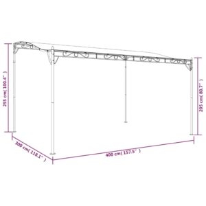 Stoginė, taupe spalvos, 4x3m, audinys ir plienas, 180g/m²