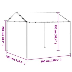 Tentinė palapinė, antracito spalvos, 3x3m, plienas ir audinys