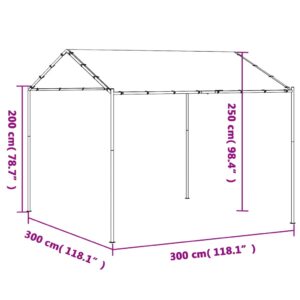 Tentinė palapinė, smėlio spalvos, 3x3m, plienas ir audinys