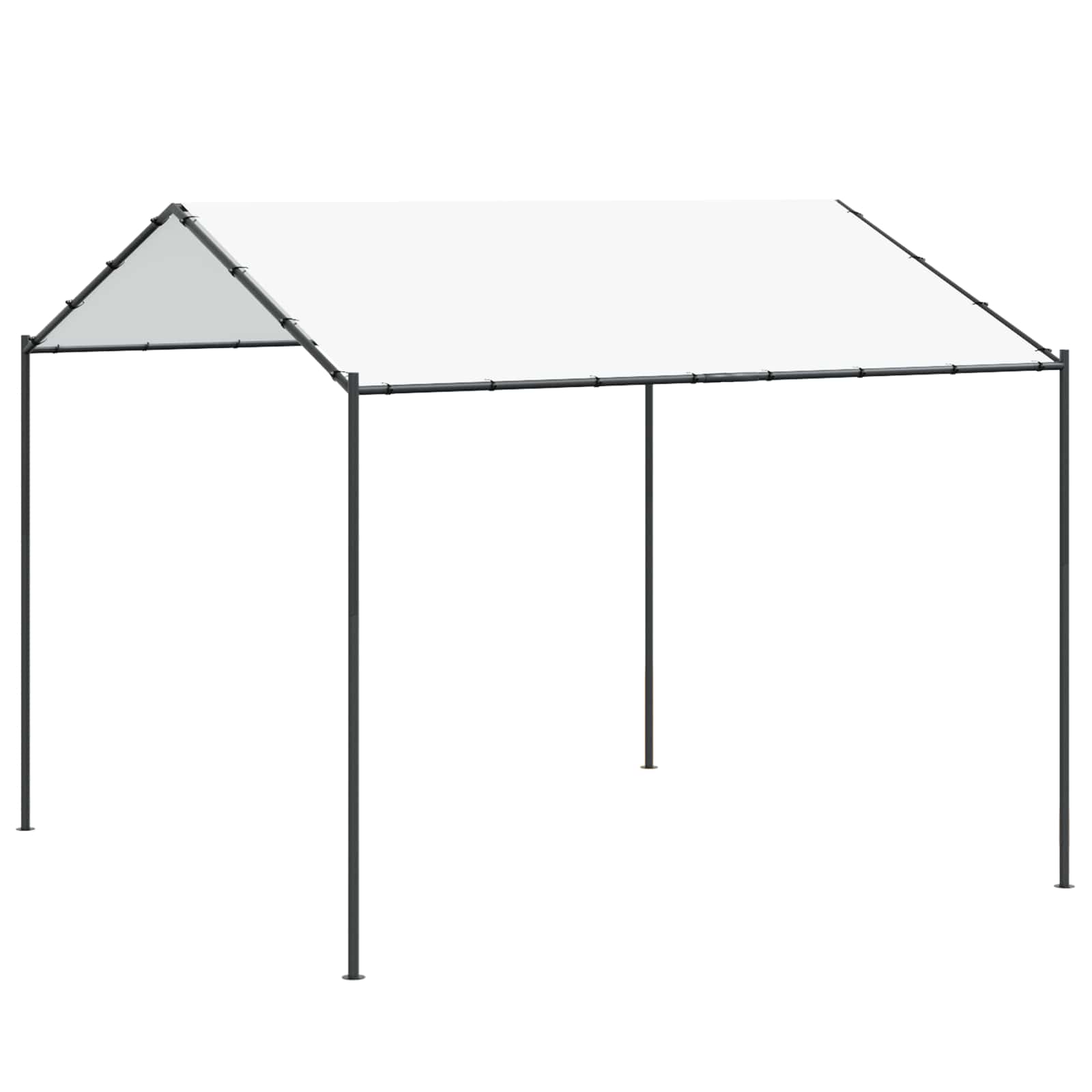 Pavėsinė 4 x 4 x 2,6 m Balta Plienas ir poliesteris 180 gsm Pavėsinė 4 x 4 x 2,6 m Balta Plienas ir poliesteris 180 gsm - Image 3