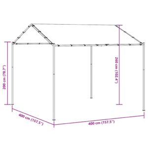 Tentinė palapinė, antracito spalvos, 4x4m, plienas ir audinys