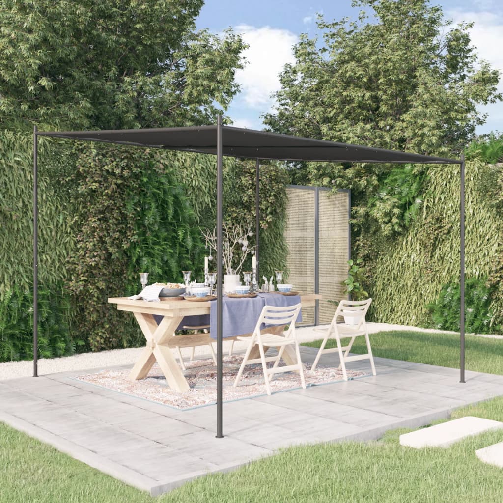 Pavėsinė, antracito spalvos, 3x3m, audinys ir plienas, 180g/m² Pavėsinė, antracito spalvos, 3x3m, audinys ir plienas, 180g/m² - Image 2
