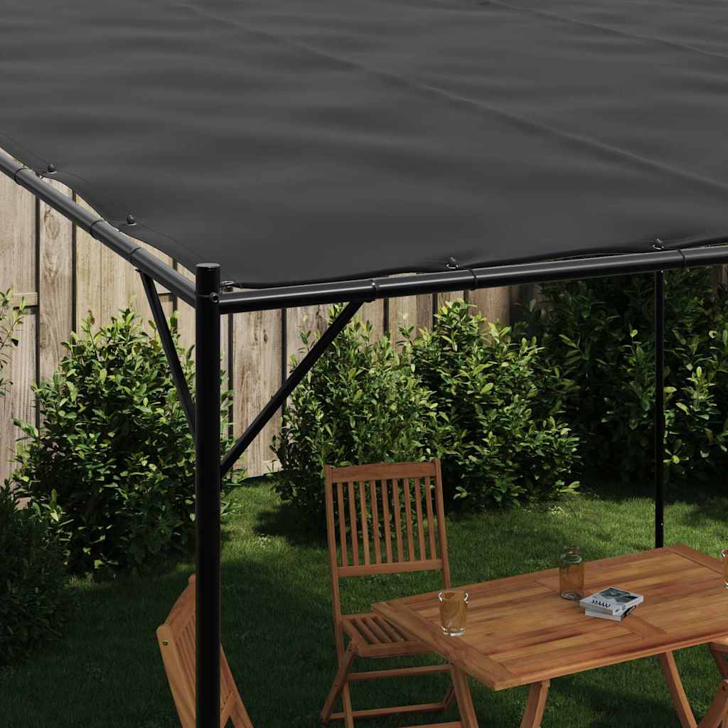 Pavėsinė, antracito spalvos, 4x4m, audinys ir plienas, 180g/m² Pavėsinė, antracito spalvos, 4x4m, audinys ir plienas, 180g/m² - Image 3