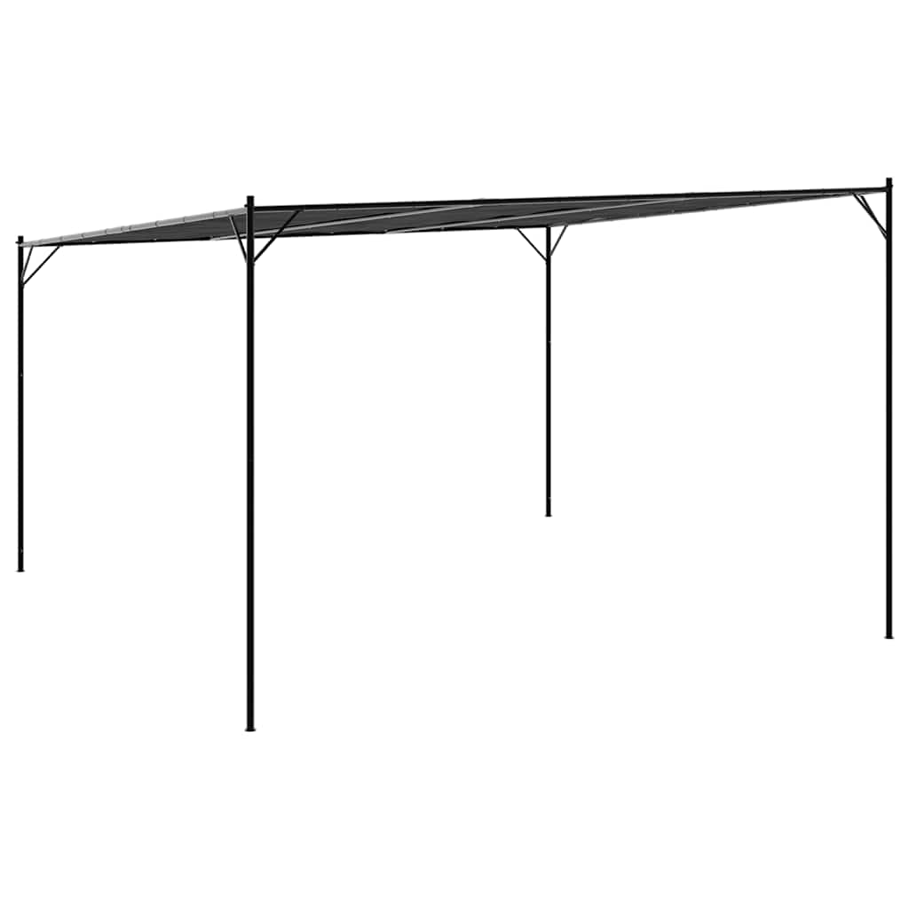 Pavėsinė, antracito spalvos, 4x4m, audinys ir plienas, 180g/m² Pavėsinė, antracito spalvos, 4x4m, audinys ir plienas, 180g/m² - Image 6