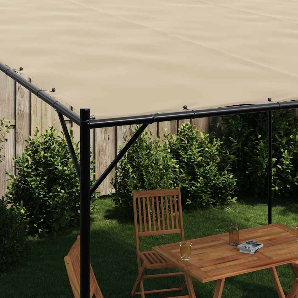 Pavėsinė, smėlio spalvos, 4x4m, audinys ir plienas, 180g/m² Pavėsinė, smėlio spalvos, 4x4m, audinys ir plienas, 180g/m² - Image 3