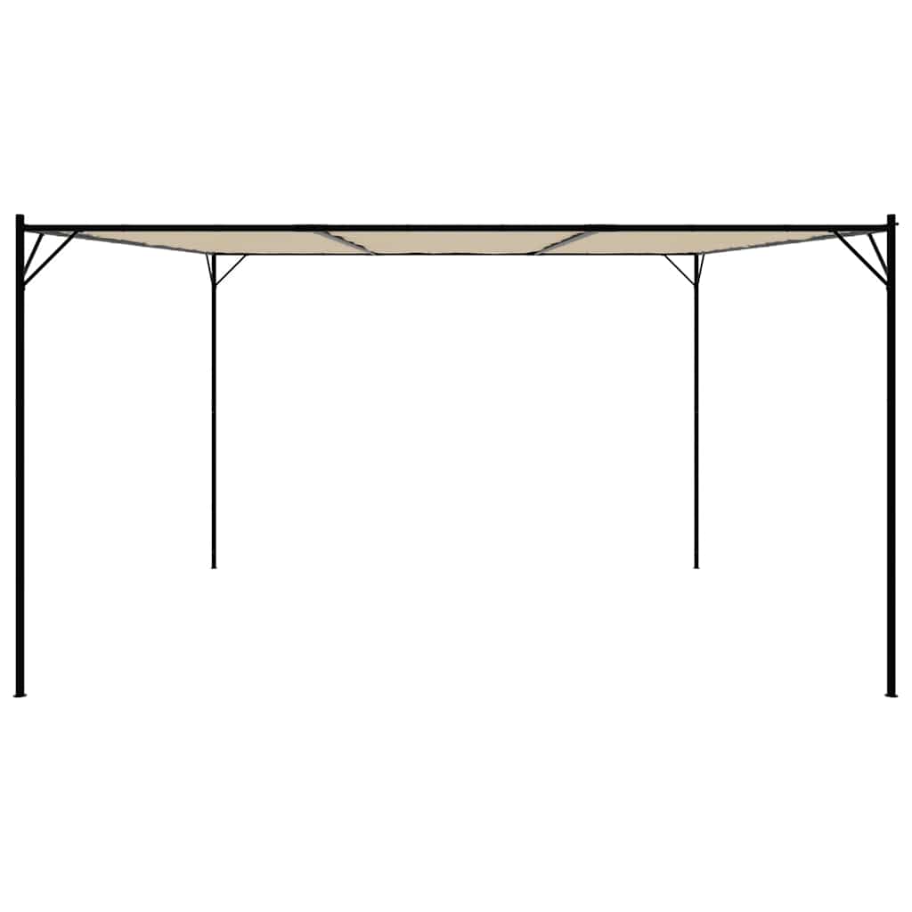 Pavėsinė, smėlio spalvos, 4x4m, audinys ir plienas, 180g/m² Pavėsinė, smėlio spalvos, 4x4m, audinys ir plienas, 180g/m² - Image 4