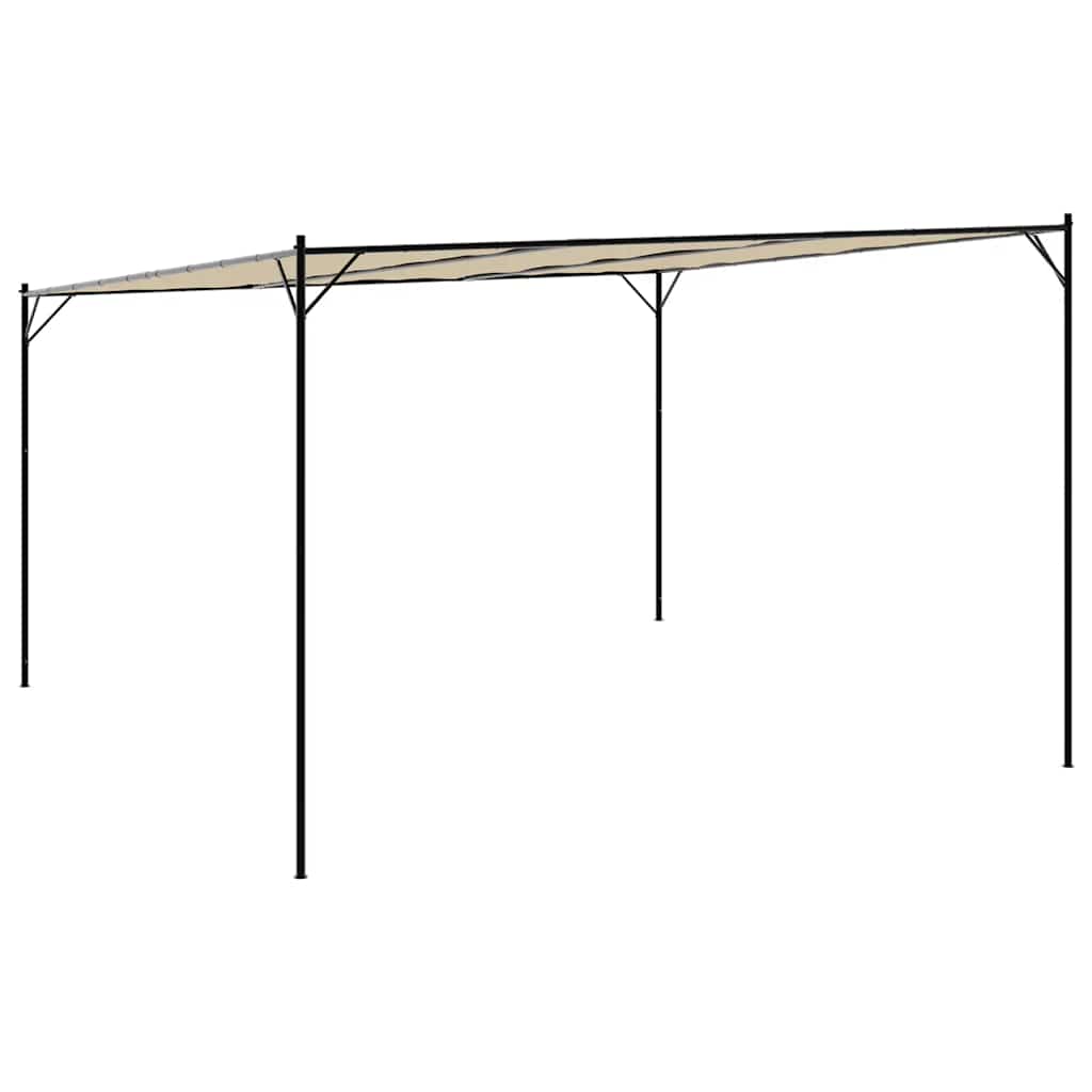 Pavėsinė, smėlio spalvos, 4x4m, audinys ir plienas, 180g/m² Pavėsinė, smėlio spalvos, 4x4m, audinys ir plienas, 180g/m² - Image 6