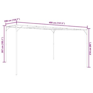 Pavėsinė, smėlio spalvos, 4x4m, audinys ir plienas, 180g/m²