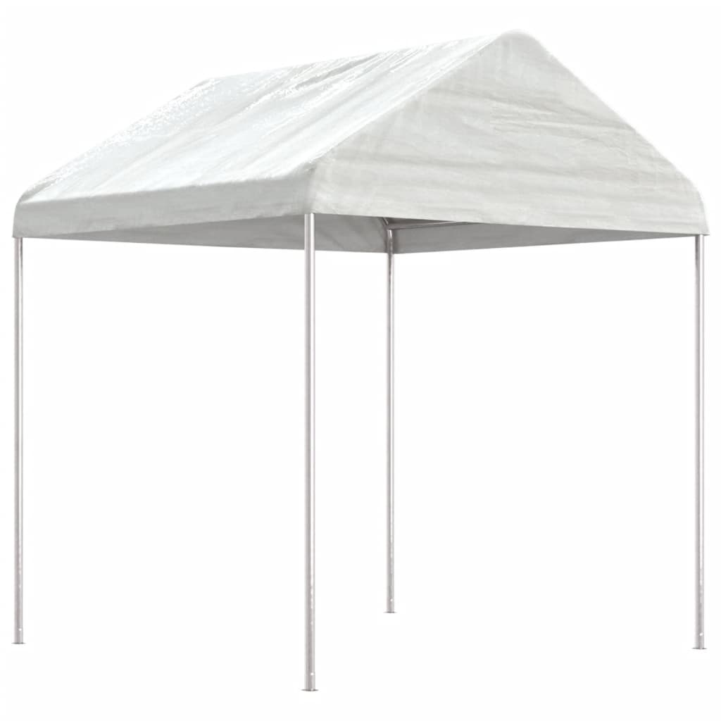 Pavėsinė su stogu, balta, 2,28×2,23×2,69m, polietilenas Pavėsinė su stogu, balta, 2,28x2,23x2,69m, polietilenas - Image 2