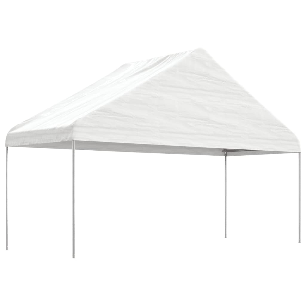 Pavėsinė su stogu, balta, 5,88×2,23×3,75m, polietilenas Pavėsinė su stogu, balta, 5,88x2,23x3,75m, polietilenas - Image 2