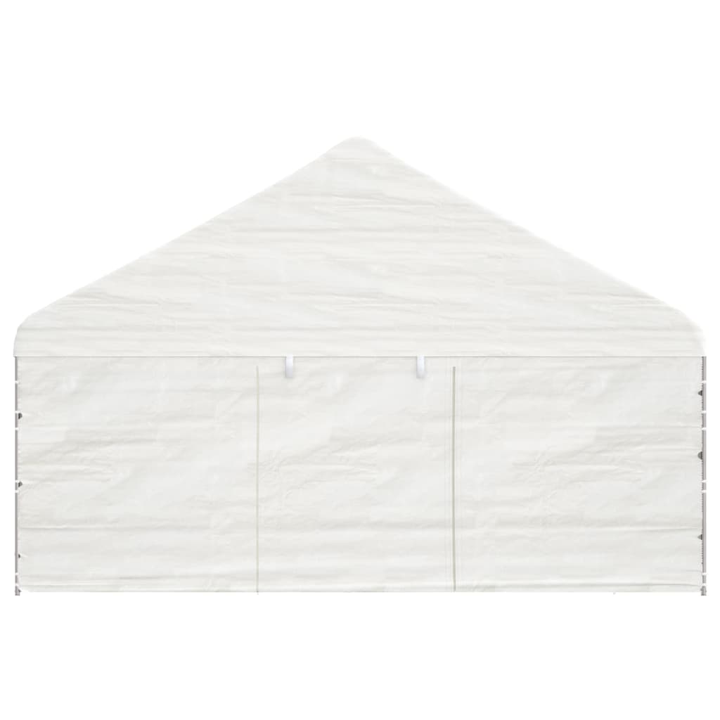 Pavėsinė su stogu, balta, 15,61×5,88×3,75m, polietilenas Pavėsinė su stogu, balta, 15,61x5,88x3,75m, polietilenas - Image 5