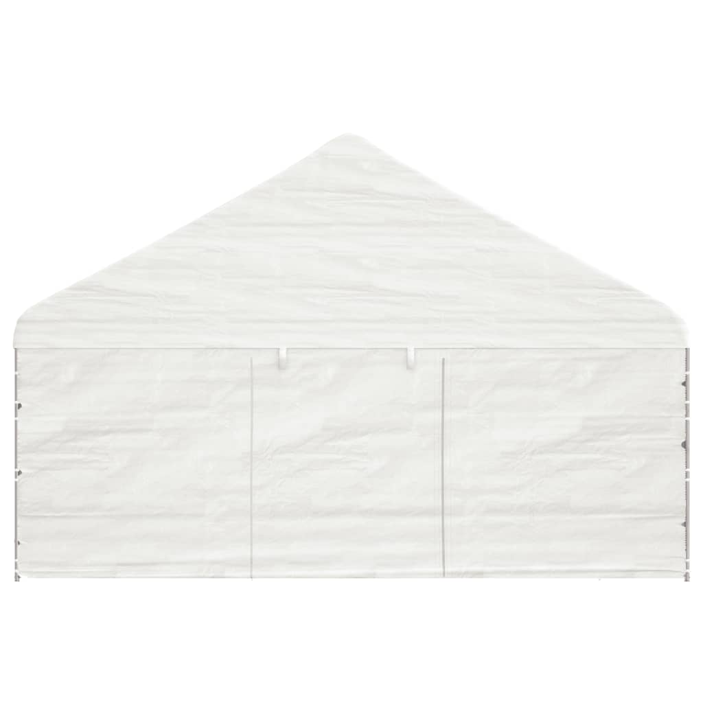 Pavėsinė su stogu, balta, 17,84×5,88×3,75m, polietilenas Pavėsinė su stogu, balta, 17,84x5,88x3,75m, polietilenas - Image 5