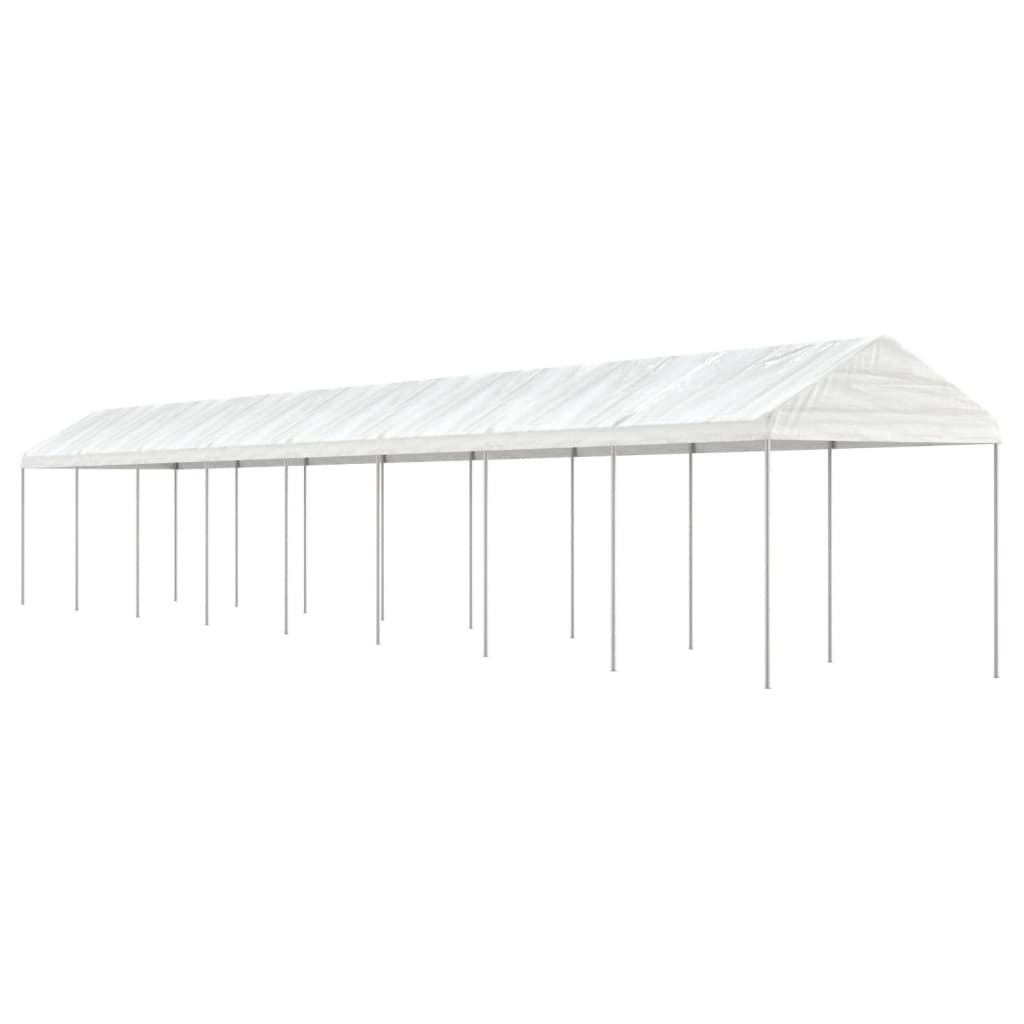 Pavėsinė su stogu, balta, 17,84×2,28×2,69m, polietilenas Pavėsinė su stogu, balta, 17,84x2,28x2,69m, polietilenas - Image 2