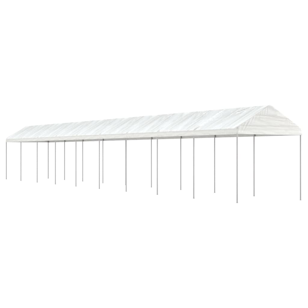 Pavėsinė su stogu, balta, 20,07×2,28×2,69m, polietilenas Pavėsinė su stogu, balta, 20,07x2,28x2,69m, polietilenas - Image 2
