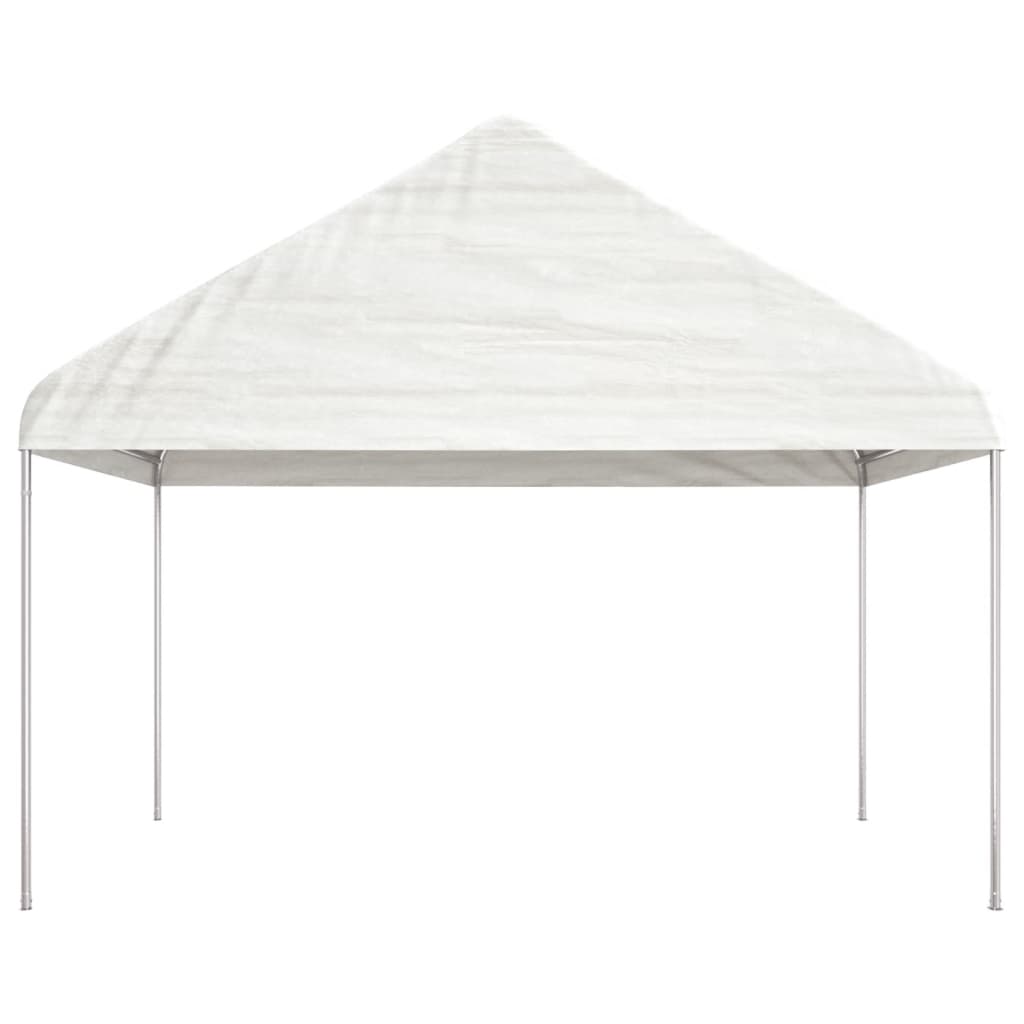 Pavėsinė su stogu, balta, 4,46×4,08×3,22m, polietilenas Pavėsinė su stogu, balta, 4,46x4,08x3,22m, polietilenas - Image 3