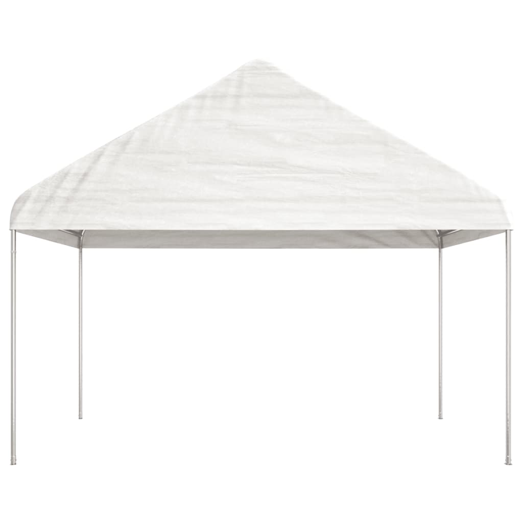 Pavėsinė su stogu, balta, 13,38×4,08×3,22m, polietilenas Pavėsinė su stogu, balta, 13,38x4,08x3,22m, polietilenas - Image 3