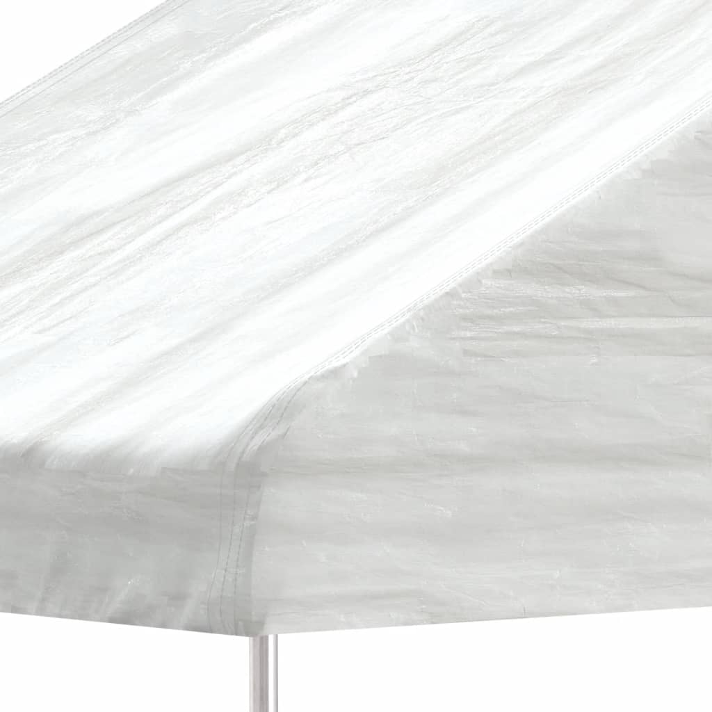 Pavėsinė su stogu, balta, 13,38×4,08×3,22m, polietilenas Pavėsinė su stogu, balta, 13,38x4,08x3,22m, polietilenas - Image 4