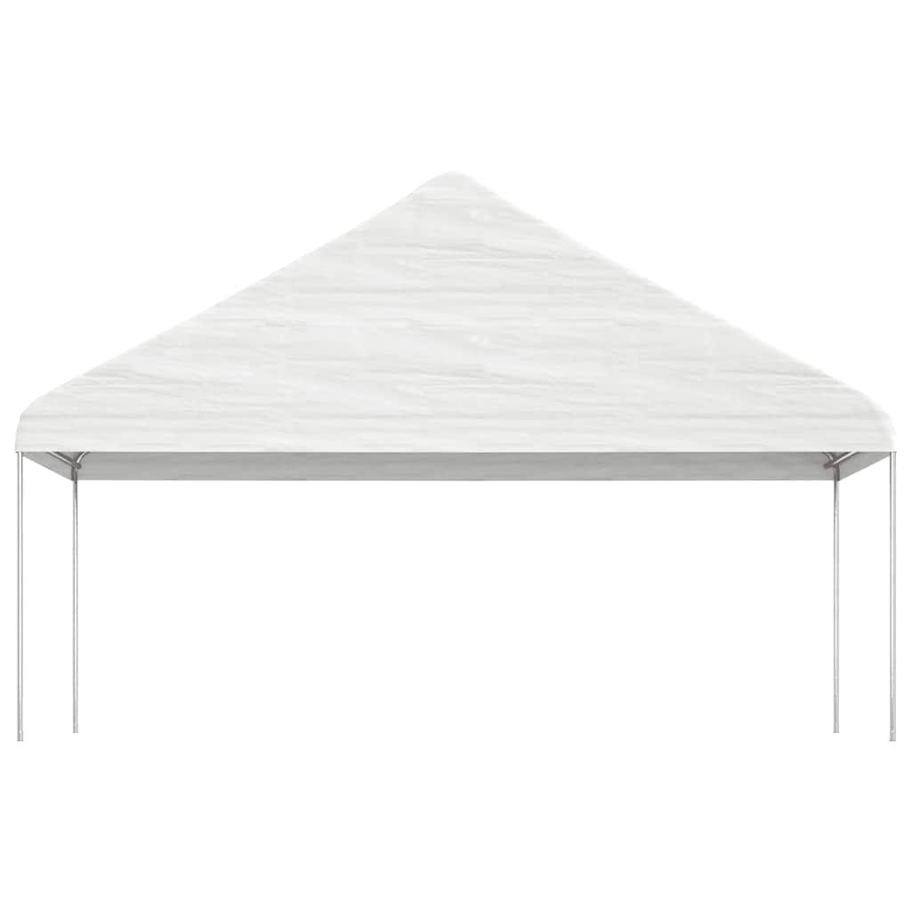 Pavėsinė su stogu, balta, 4,46×5,88×3,75m, polietilenas Pavėsinė su stogu, balta, 4,46x5,88x3,75m, polietilenas - Image 3