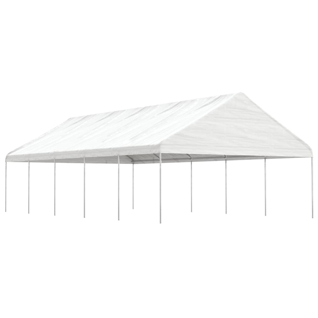 Pavėsinė su stogu, balta, 11,15×5,88×3,75m, polietilenas Pavėsinė su stogu, balta, 11,15x5,88x3,75m, polietilenas - Image 2