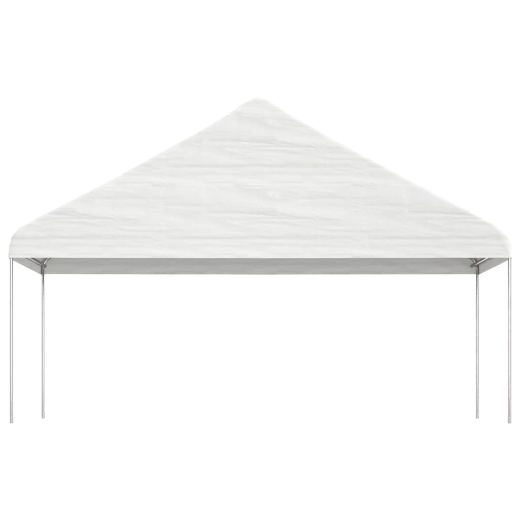 Pavėsinė su stogu, balta, 11,15×5,88×3,75m, polietilenas Pavėsinė su stogu, balta, 11,15x5,88x3,75m, polietilenas - Image 3