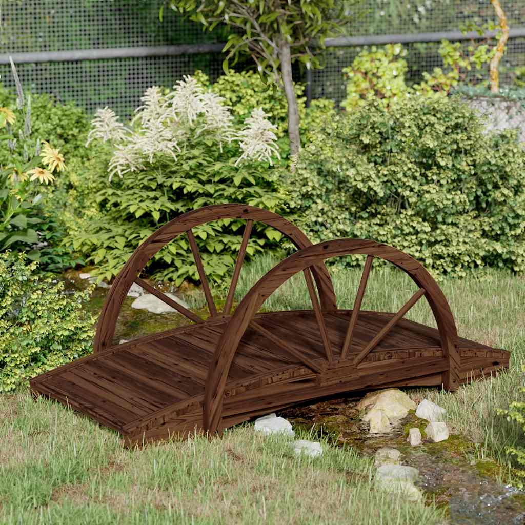 Sodo tiltelis su puse rato, 99x50x38cm, eglės medienos masyvas Sodo tiltelis su puse rato, 99x50x38cm, eglės medienos masyvas - Image 2