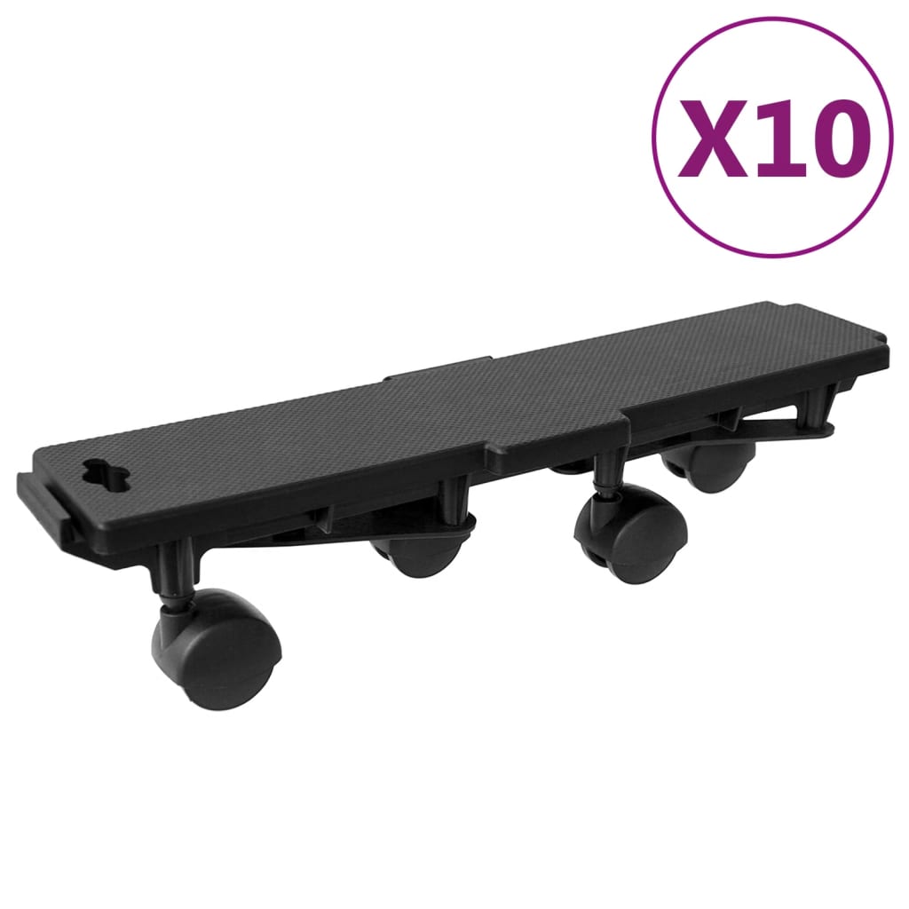 Transportavimo platformos su 4 ratukais, 10vnt., juodos, PP Transportavimo platformos su 4 ratukais, 10vnt., juodos, PP - Image 2