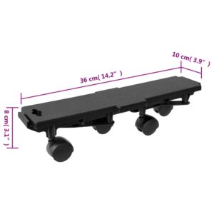 Transportavimo platformos su 4 ratukais, 10vnt., juodos, PP