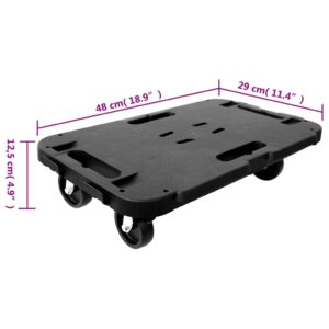 Transportavimo vežimėlis, 2 vnt., juodos spalvos, PP, 300kg