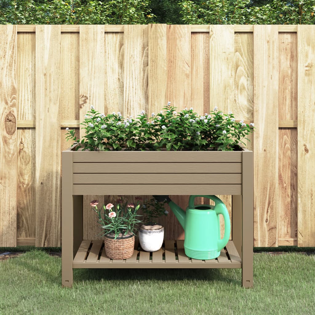 Aukštas sodo lovelis, šviesiai rudas, 110x45x79cm, PP Aukštas sodo lovelis, šviesiai rudas, 110x45x79cm, PP - Image 2