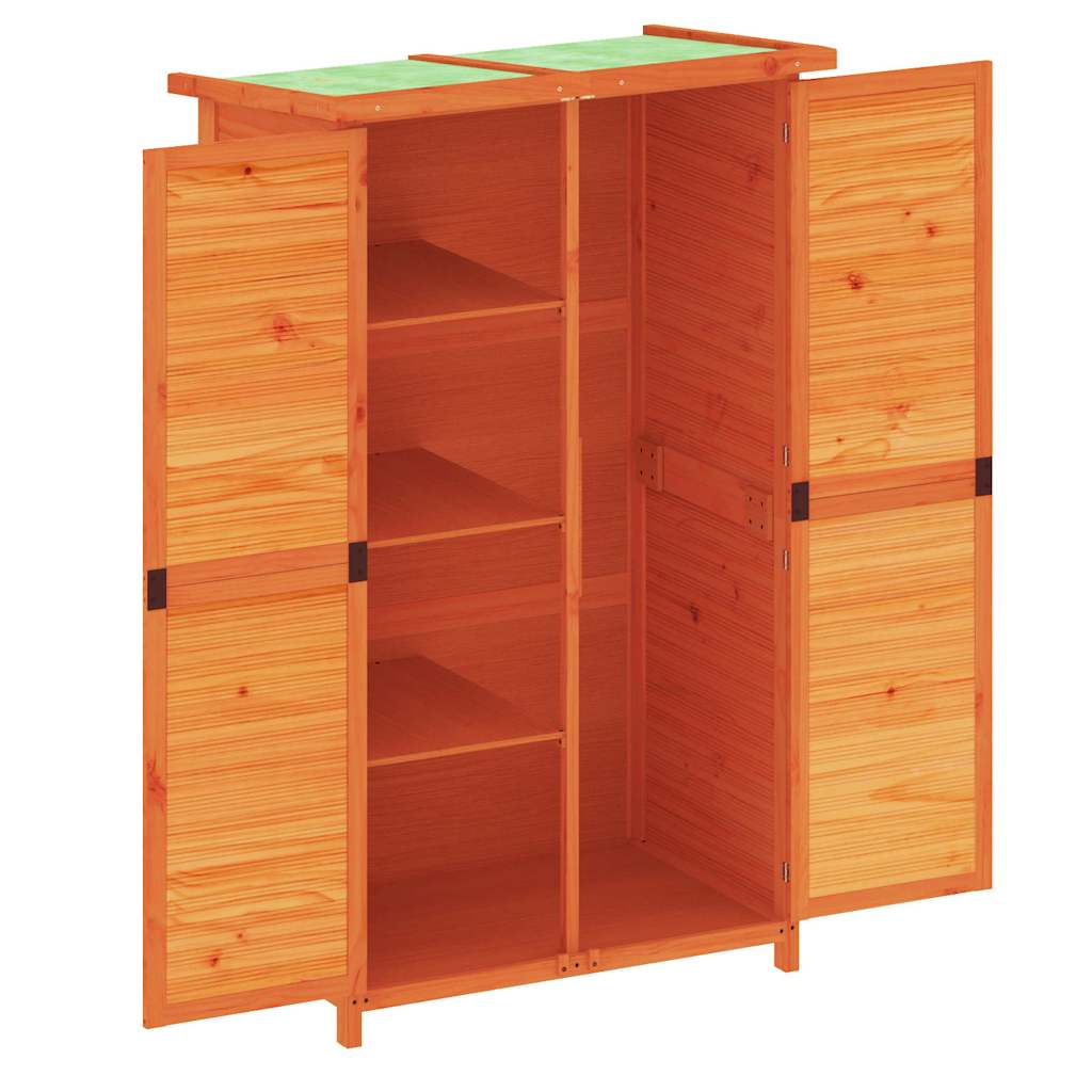 Sodo pašiūrė įrankiams, ruda, 83x57x140cm, pušies masyvas Sodo pašiūrė įrankiams, ruda, 83x57x140cm, pušies masyvas - Image 4