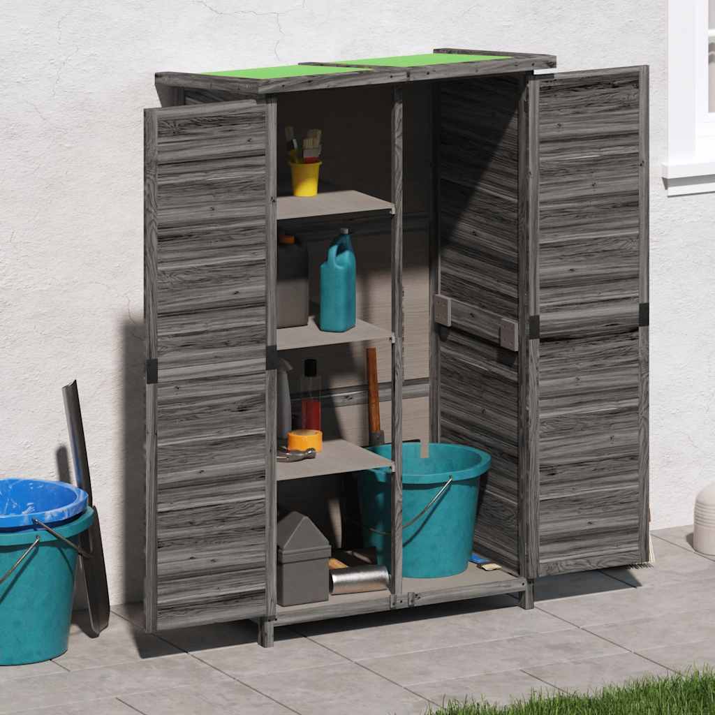 Sodo pašiūrė įrankiams, pilka, 83x57x140cm, pušies masyvas Sodo pašiūrė įrankiams, pilka, 83x57x140cm, pušies masyvas - Image 2