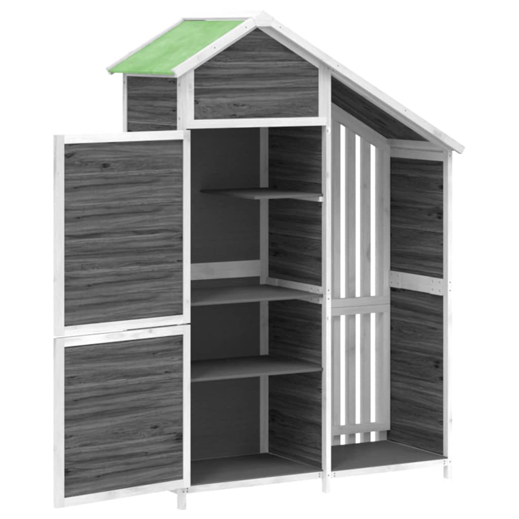 Sodo pašiūrė įrankiams, pilka, 120×53,5x170cm, pušies masyvas Sodo pašiūrė įrankiams, pilka, 120x53,5x170cm, pušies masyvas - Image 5