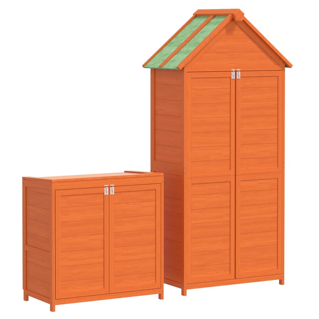 Sodo pašiūrių įrankiams komplektas, 2 dalių, rudas, pušis Sodo pašiūrių įrankiams komplektas, 2 dalių, rudas, pušis - Image 6