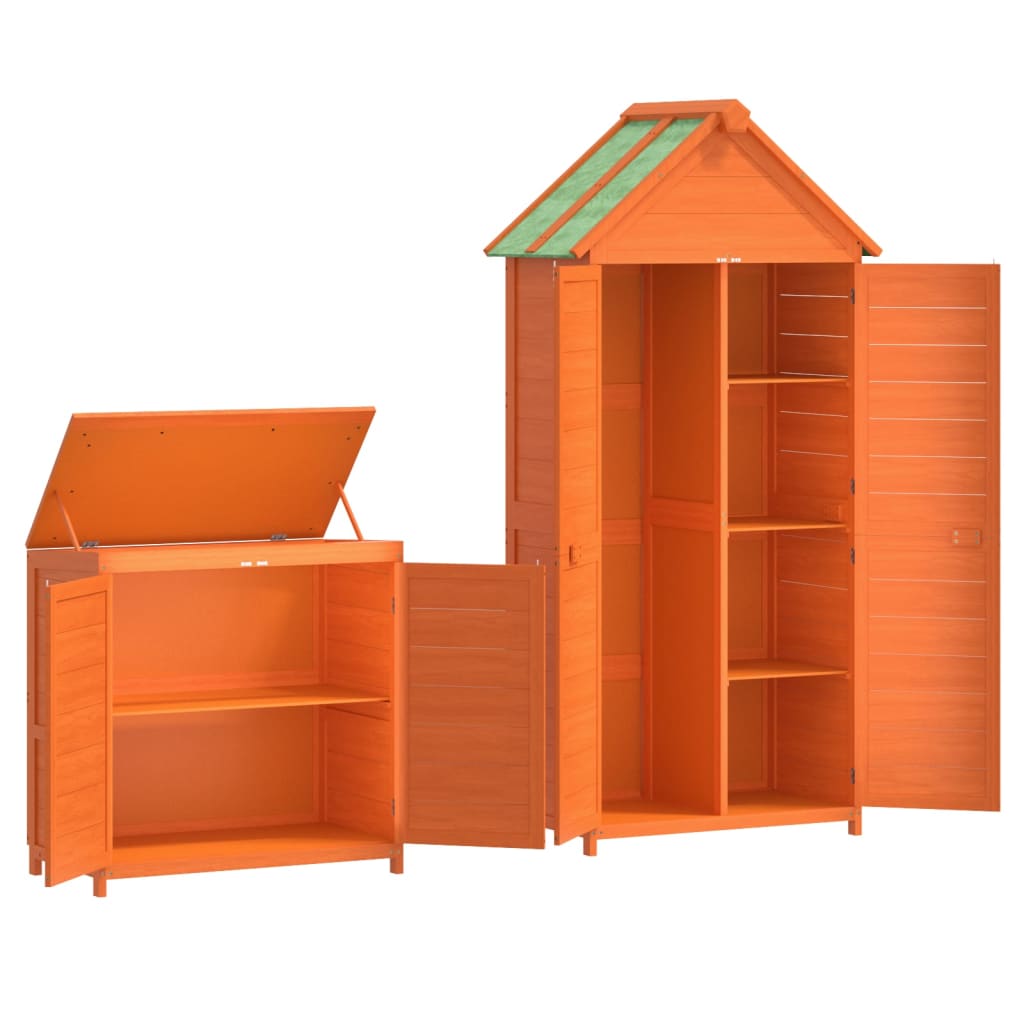 Sodo pašiūrių įrankiams komplektas, 2 dalių, rudas, pušis Sodo pašiūrių įrankiams komplektas, 2 dalių, rudas, pušis - Image 8