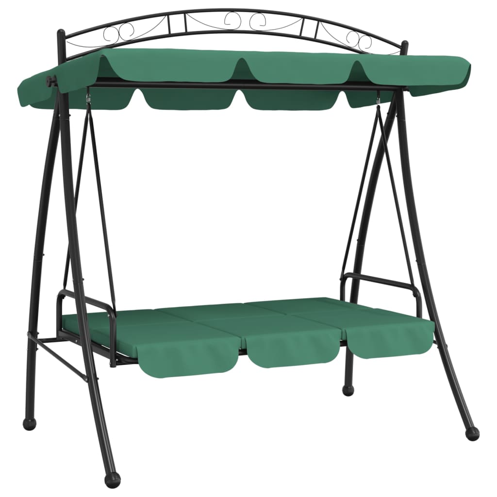 Sodo sūpynės-suoliukas su stogu, žalios, 198cm, audinys/plienas Sodo sūpynės-suoliukas su stogu, žalios, 198cm, audinys/plienas - Image 6