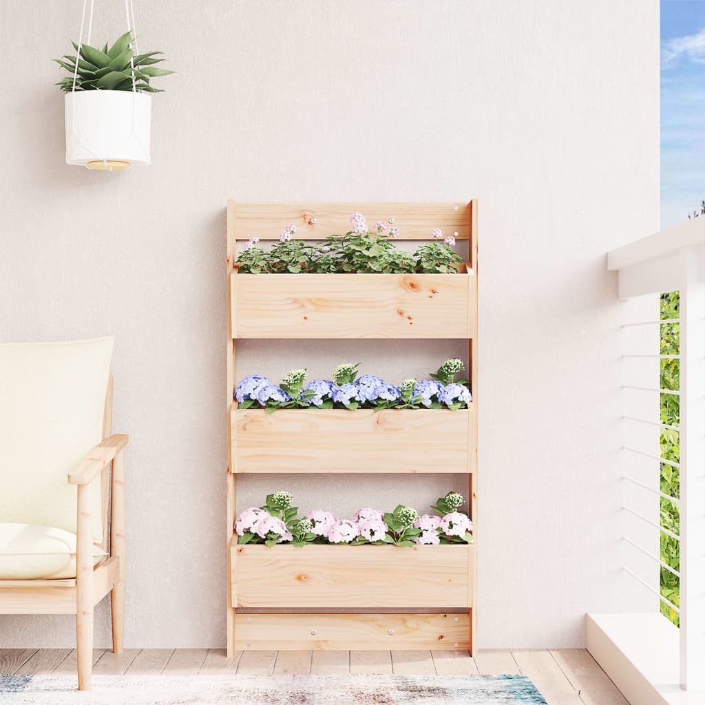 Sieninis lovelis, 3 aukštų, 60×18,5x110cm, pušies masyvas Sieninis lovelis, 3 aukštų, 60x18,5x110cm, pušies masyvas - Image 3