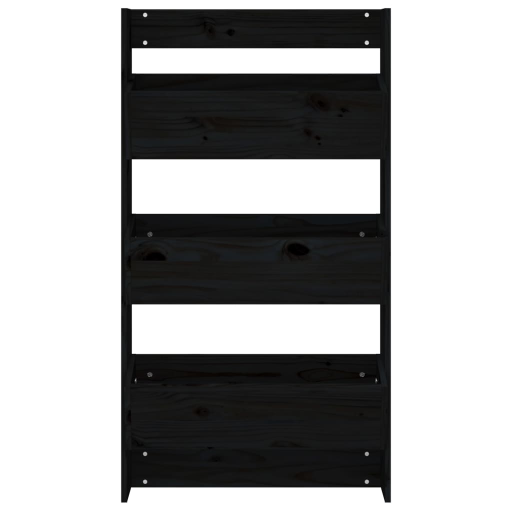 Sieninis lovelis, 3 aukštų, juodas, 60×18,5x110cm, pušis Sieninis lovelis, 3 aukštų, juodas, 60x18,5x110cm, pušis - Image 4
