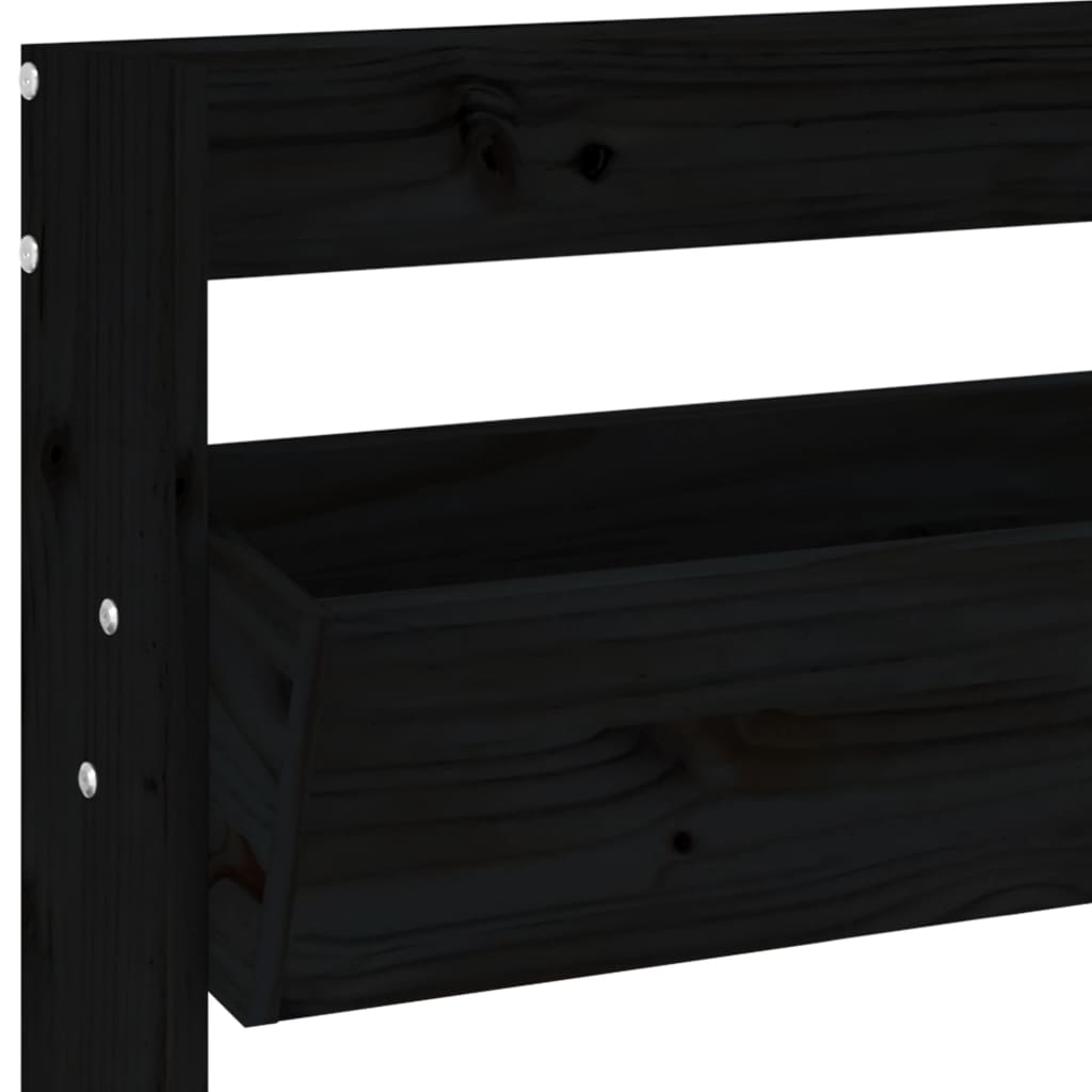 Sieninis lovelis, 3 aukštų, juodas, 60×18,5x110cm, pušis Sieninis lovelis, 3 aukštų, juodas, 60x18,5x110cm, pušis - Image 7