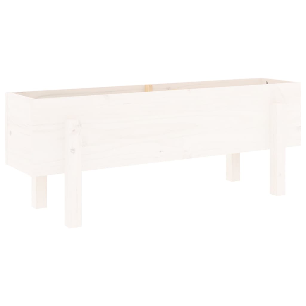 Aukštas sodo lovelis, baltas, 101x30x38cm, pušies masyvas Aukštas sodo lovelis, baltas, 101x30x38cm, pušies masyvas - Image 4