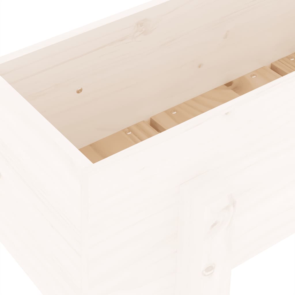 Aukštas sodo lovelis, baltas, 101x30x38cm, pušies masyvas Aukštas sodo lovelis, baltas, 101x30x38cm, pušies masyvas - Image 7