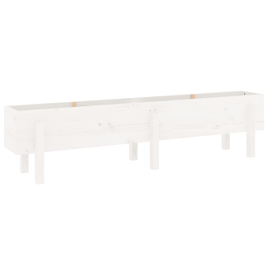 Aukštas sodo lovelis, baltas, 160x30x38cm, pušies masyvas Aukštas sodo lovelis, baltas, 160x30x38cm, pušies masyvas - Image 4