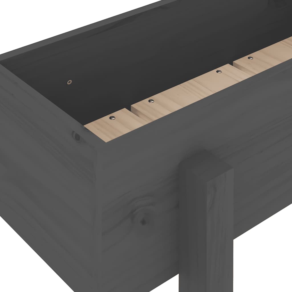 Aukštas sodo lovelis, pilkas, 121x30x38cm, pušies masyvas Aukštas sodo lovelis, pilkas, 121x30x38cm, pušies masyvas - Image 7