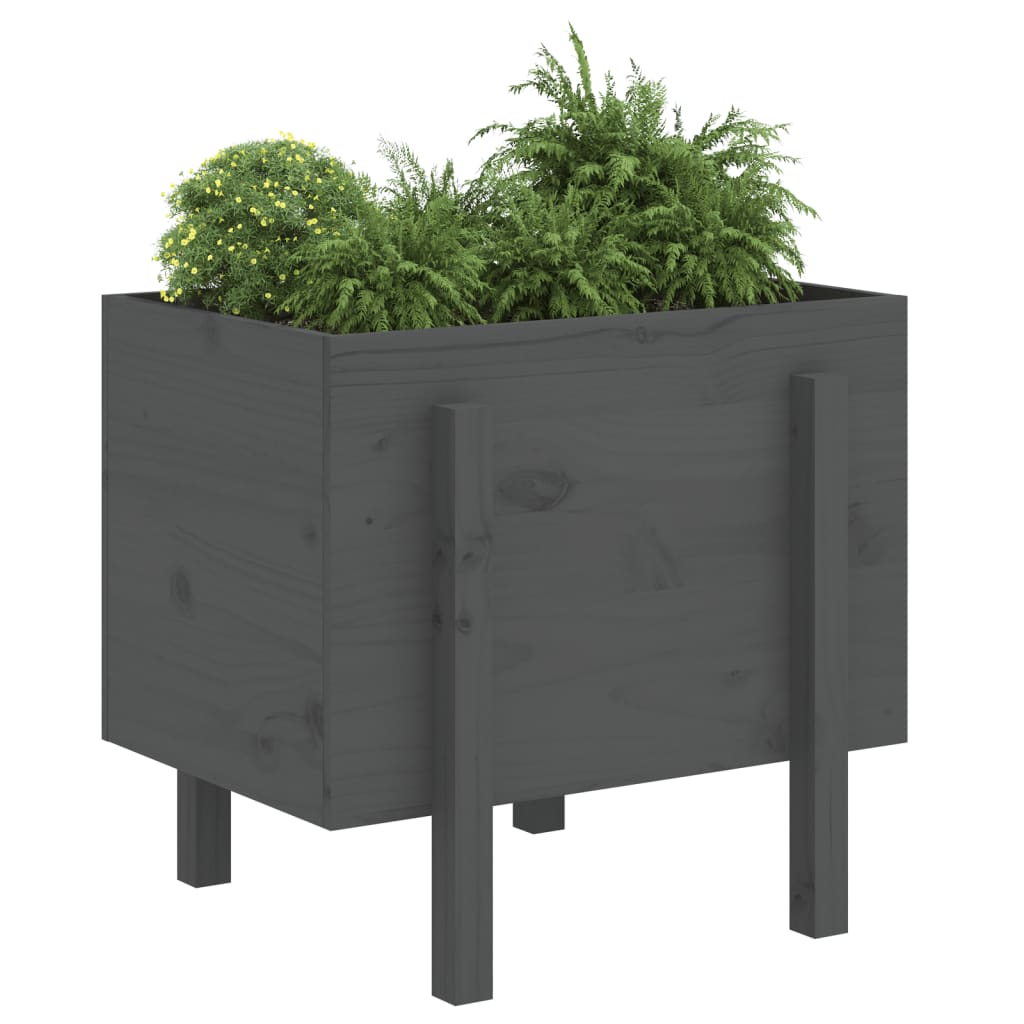 Sodo lovelis, pilkas, 62x50x57cm, pušies medienos masyvas Sodo lovelis, pilkas, 62x50x57cm, pušies medienos masyvas - Image 3