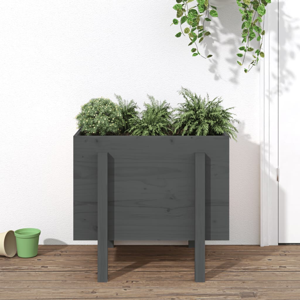 Sodo lovelis, pilkas, 62x50x57cm, pušies medienos masyvas Sodo lovelis, pilkas, 62x50x57cm, pušies medienos masyvas - Image 2
