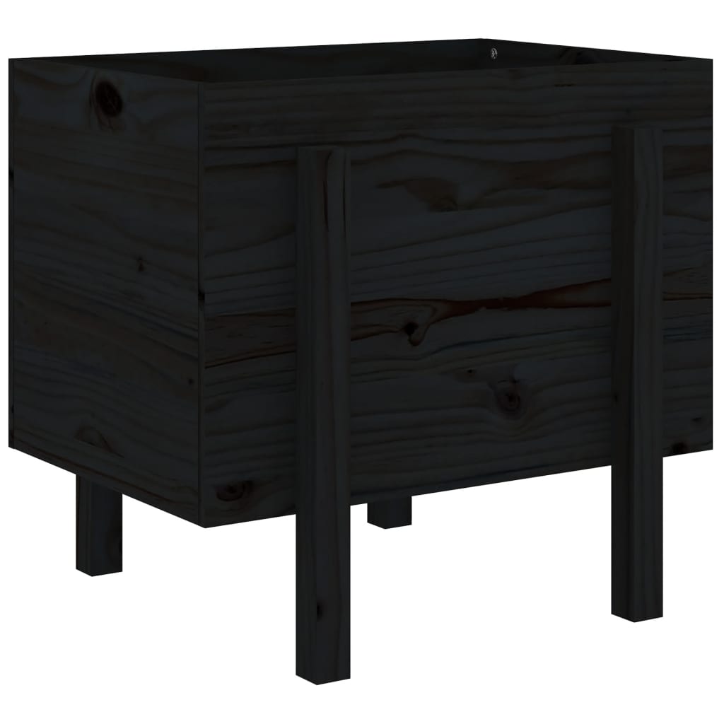 Sodo lovelis, juodas, 62x50x57cm, pušies medienos masyvas Sodo lovelis, juodas, 62x50x57cm, pušies medienos masyvas - Image 6